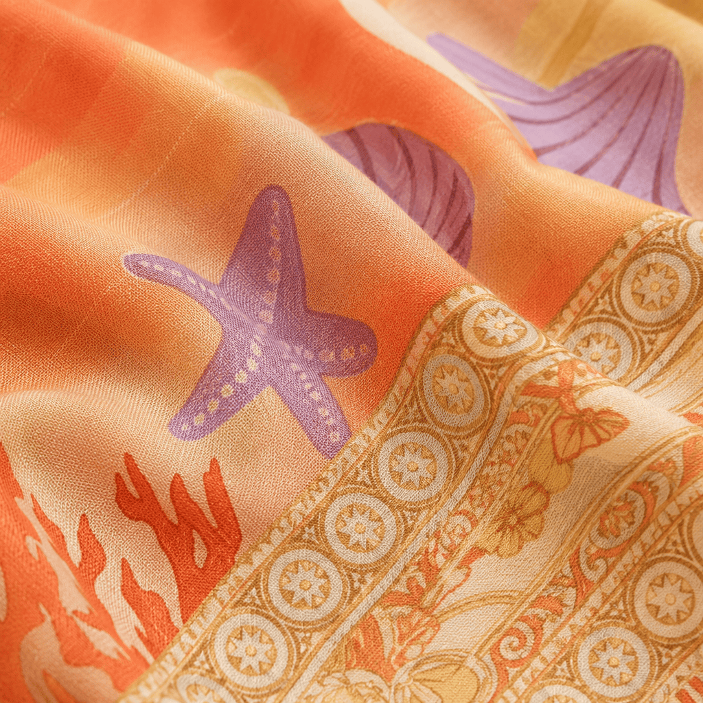 La Boutique Kimono Combinaison Style Kimono Orange Fleuri