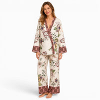 La Boutique Kimono Ensemble Kimono Blanc Fleuri