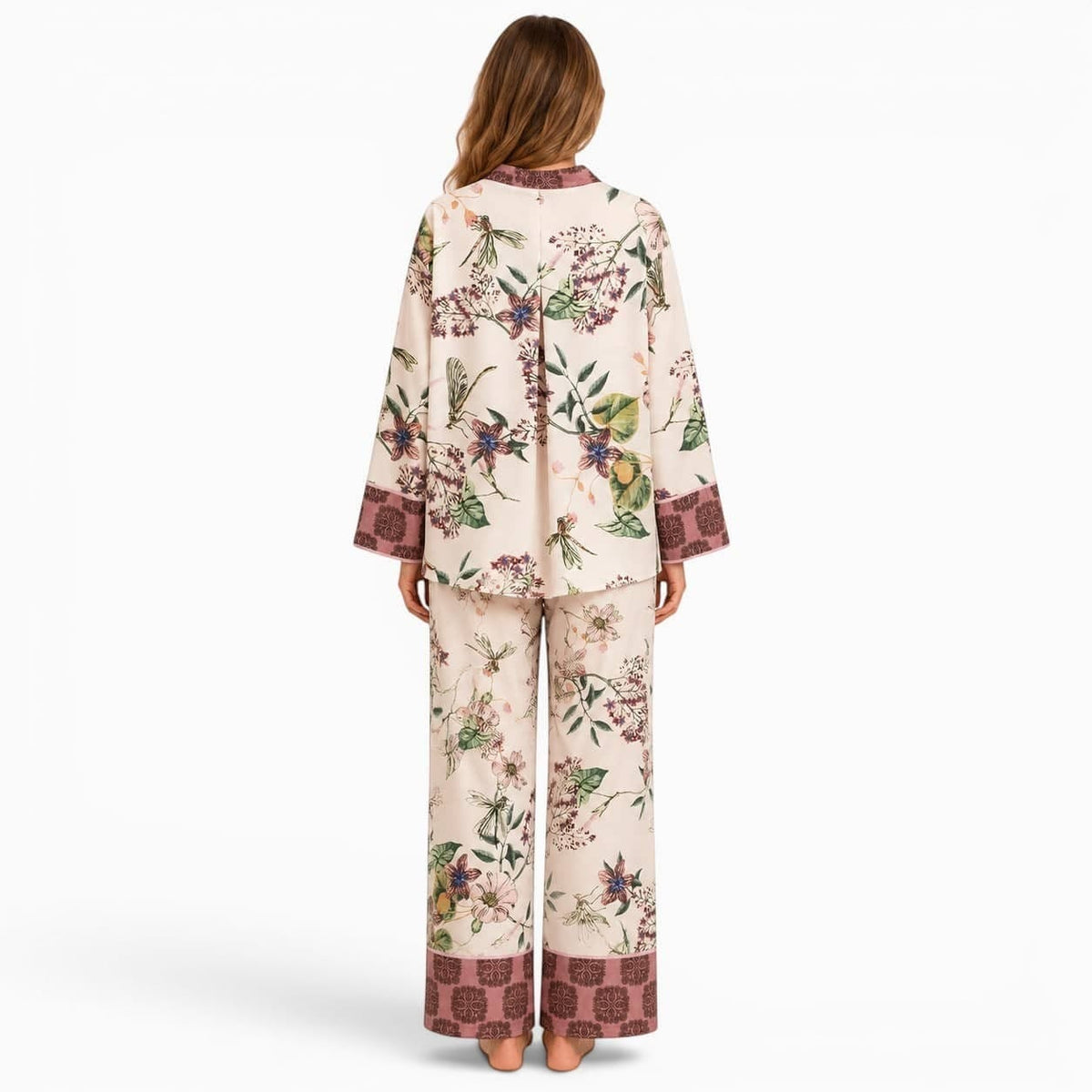 La Boutique Kimono Ensemble Kimono Blanc Fleuri