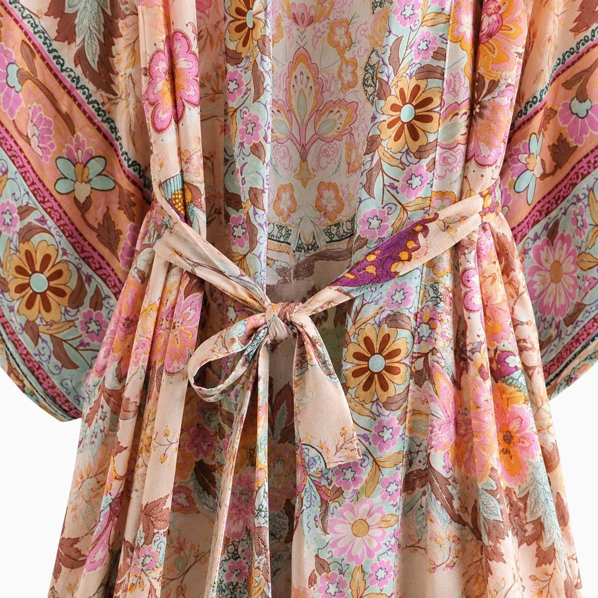 La Boutique Kimono Kimono À Nouer Crème Rose