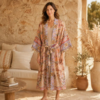 La Boutique Kimono Kimono À Nouer Crème Rose