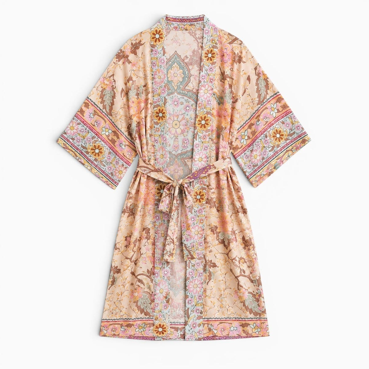 La Boutique Kimono Kimono À Nouer Crème Rose