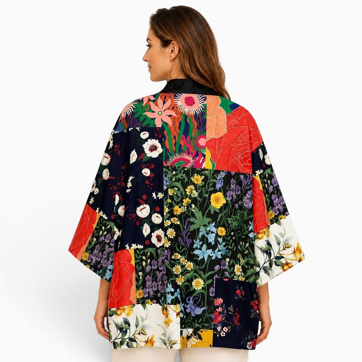La Boutique Kimono Kimono Acétate Fleuri Multicolore