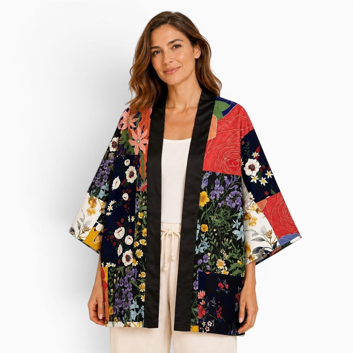 La Boutique Kimono Kimono Acétate Fleuri Multicolore