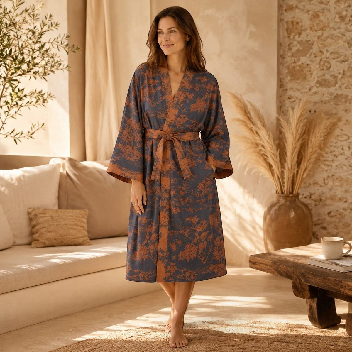 La Boutique Kimono Kimono Automne En Coton Style Japonais