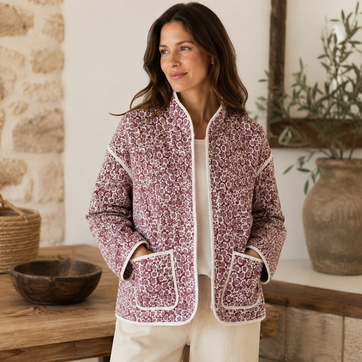 La Boutique Kimono Kimono Automne Matelassé Rose