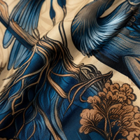 La Boutique Kimono Kimono Bleu Imprimé Grues