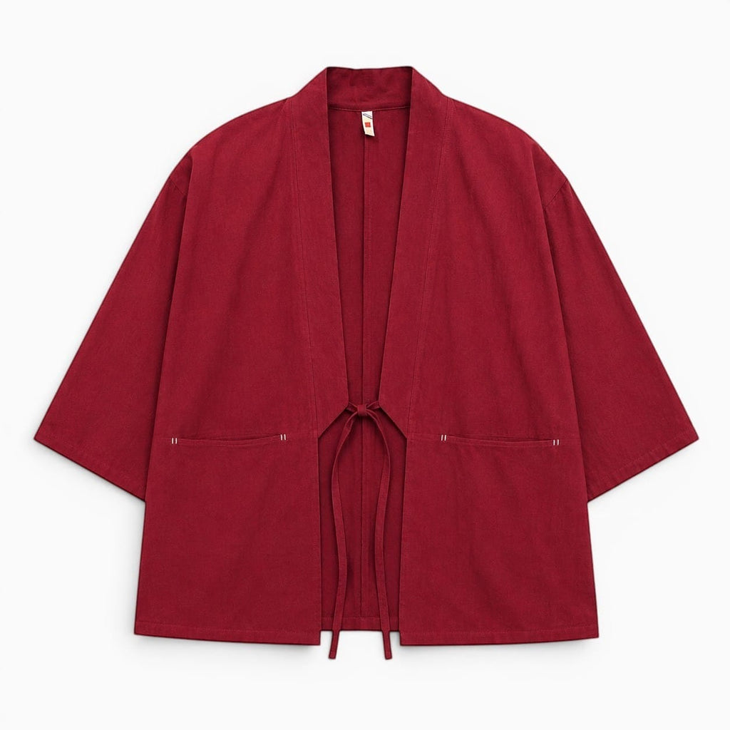 La Boutique Kimono Kimono Bordeaux En Coton