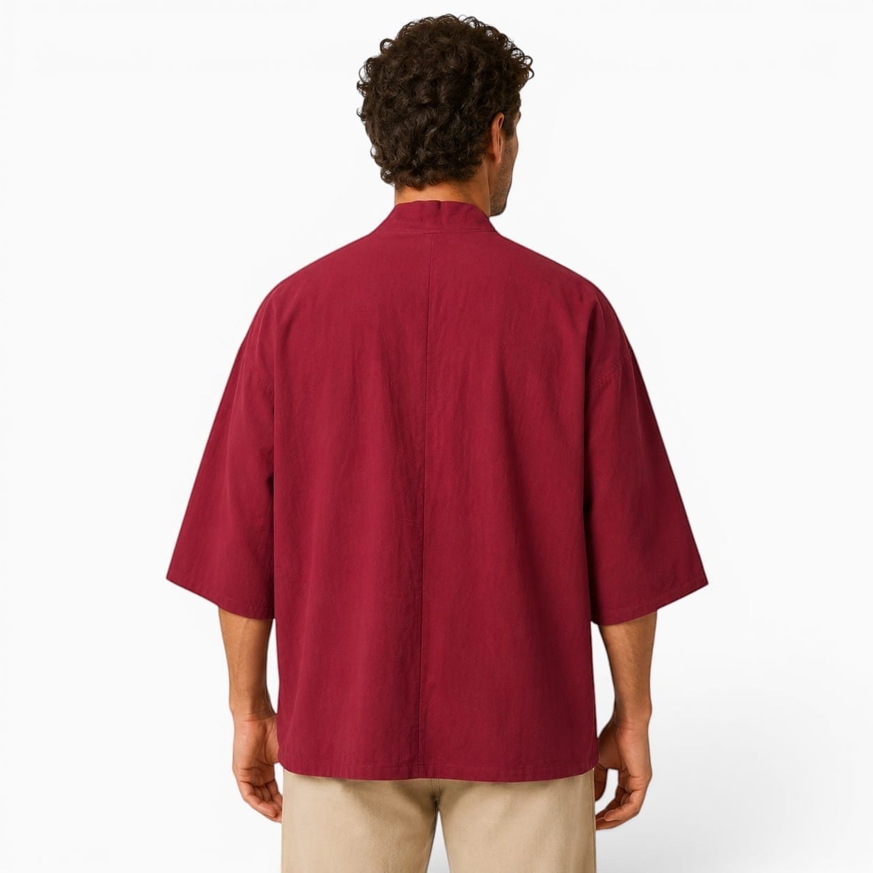 La Boutique Kimono Kimono Bordeaux En Coton