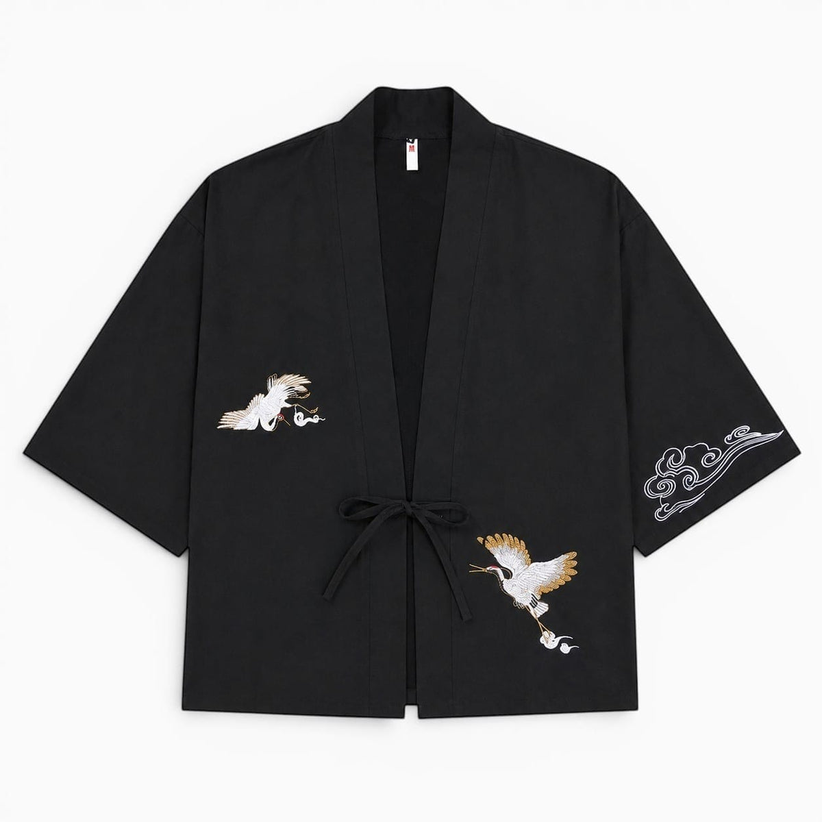 La Boutique Kimono Kimono Brodé Grue Noir
