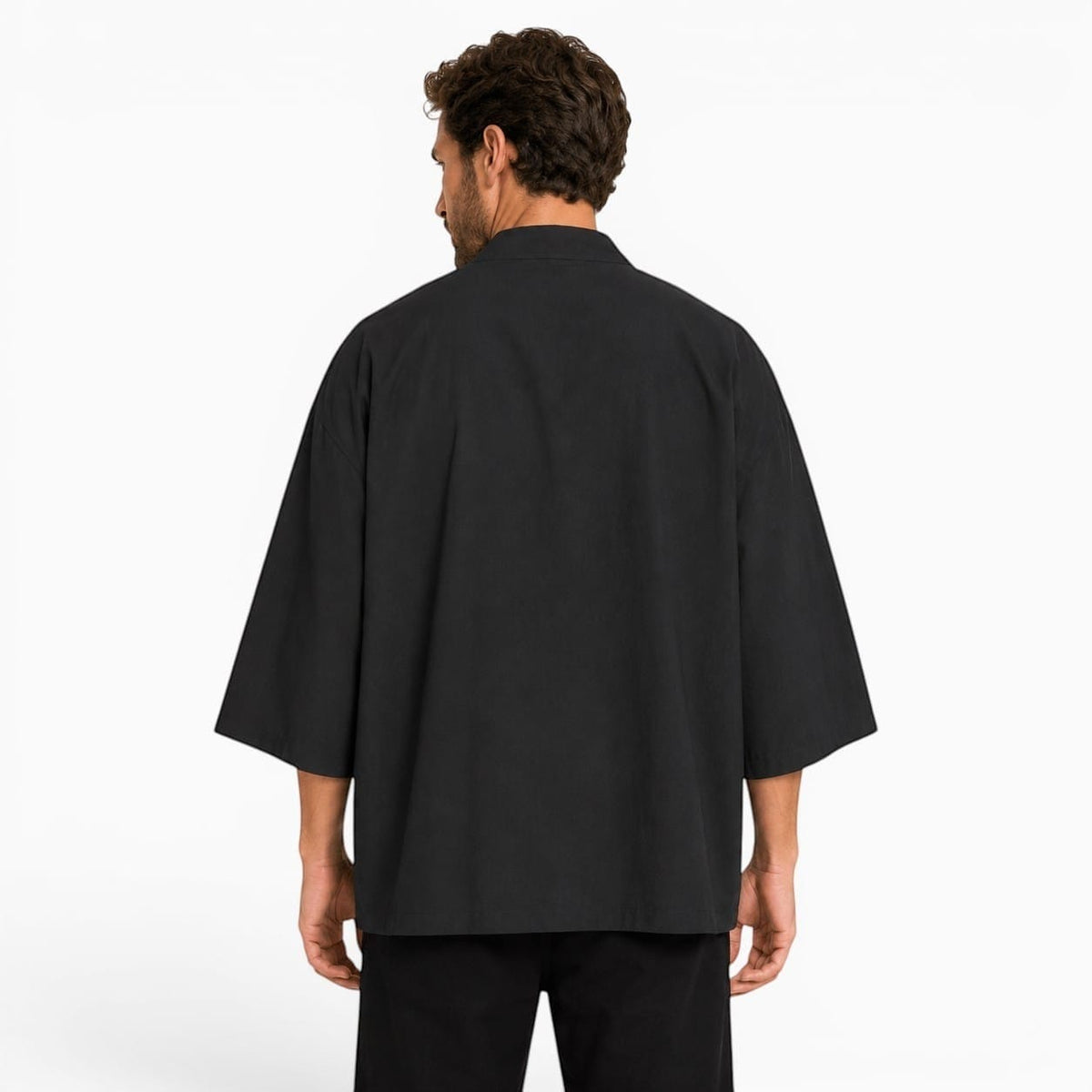 La Boutique Kimono Kimono Brodé Grue Noir