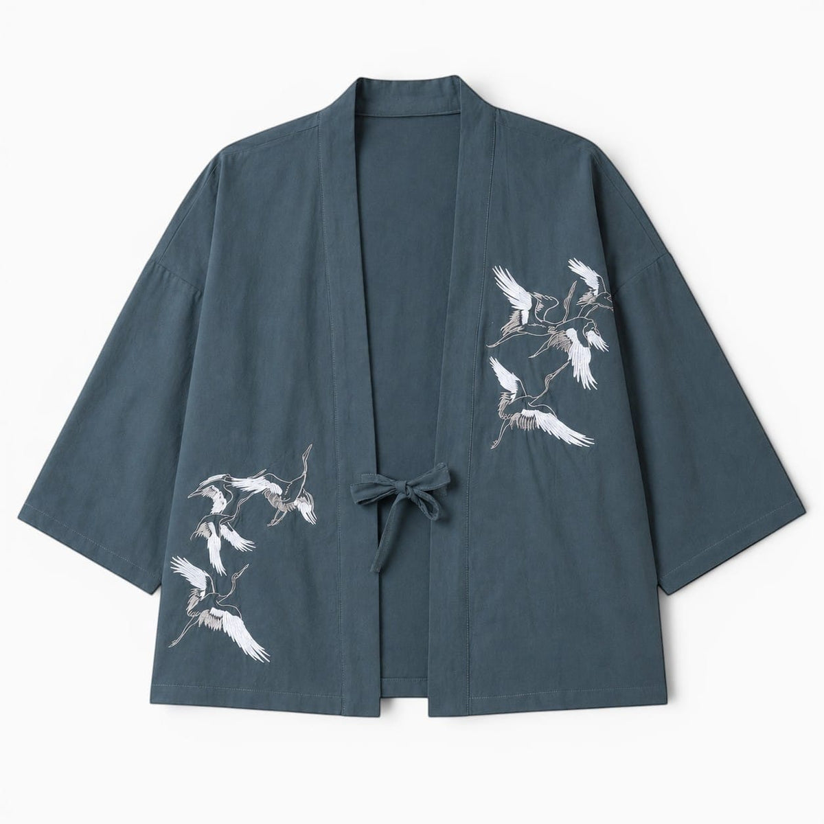 La Boutique Kimono Kimono Brodé Motif Grues