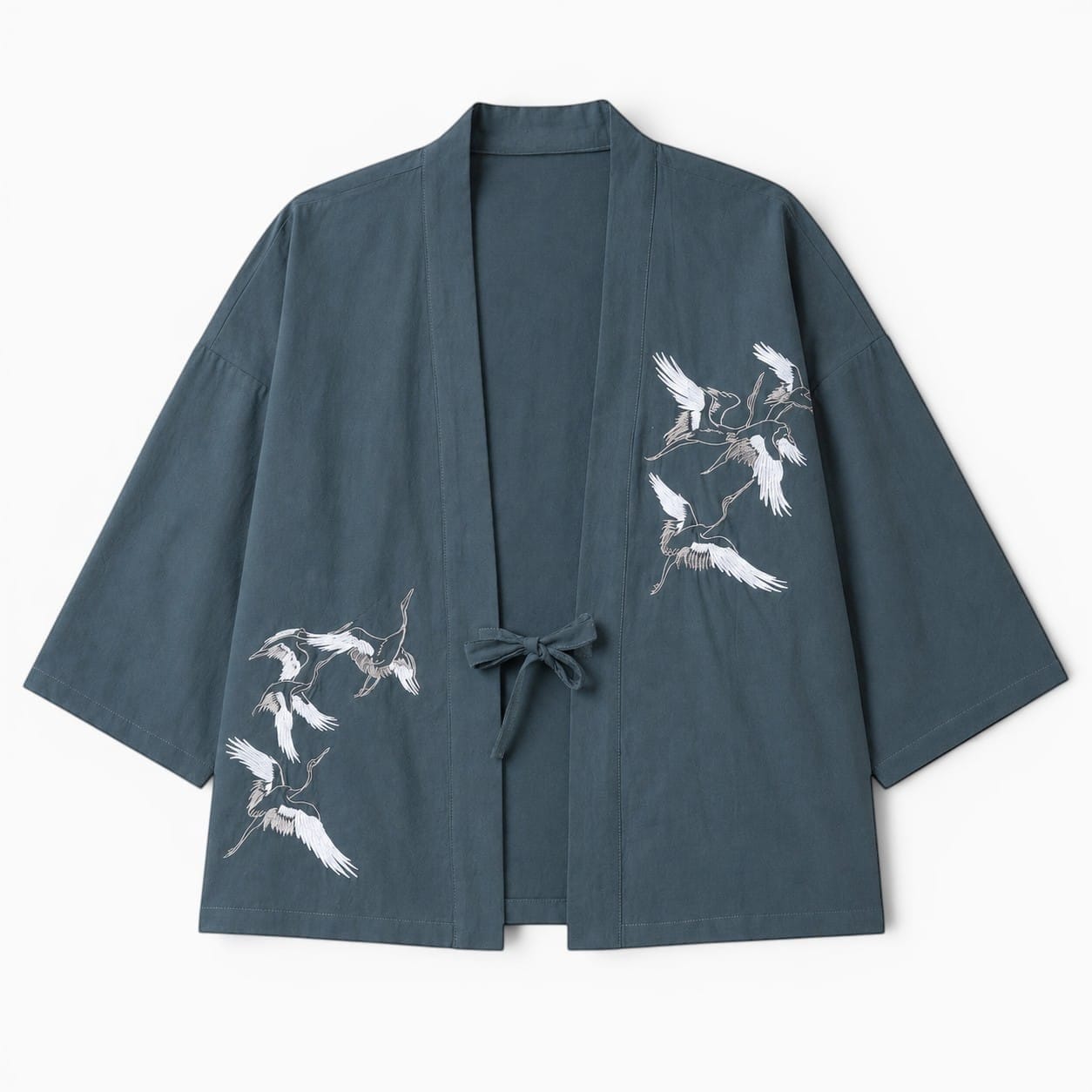 La Boutique Kimono Kimono Brodé Motif Grues