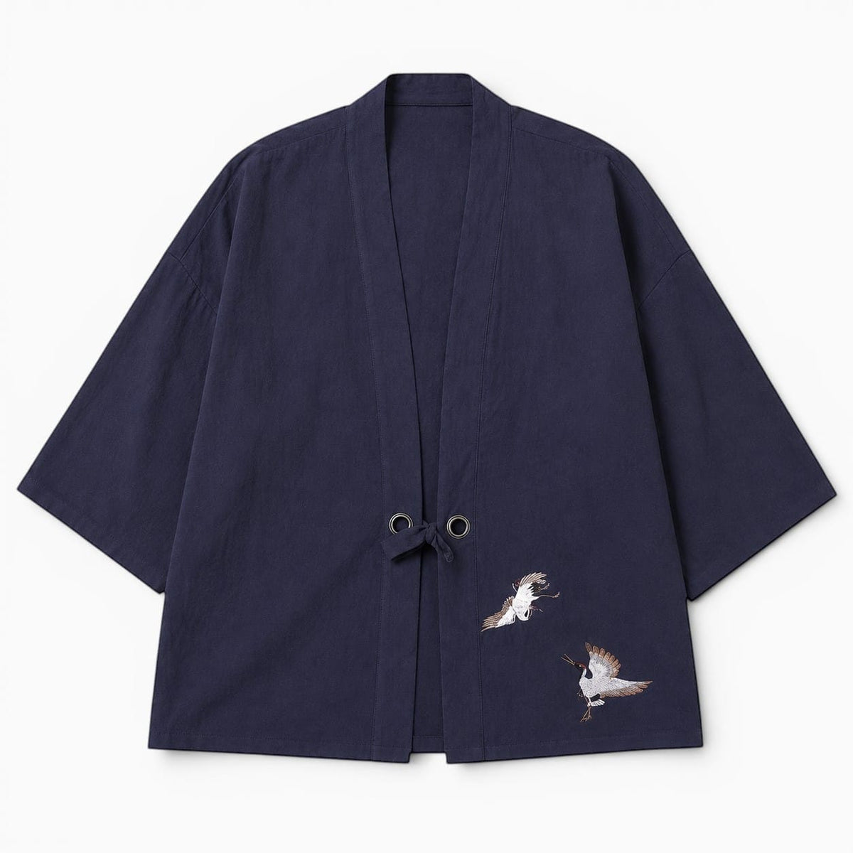 La Boutique Kimono Kimono Broderie Grue Coton Et Lin