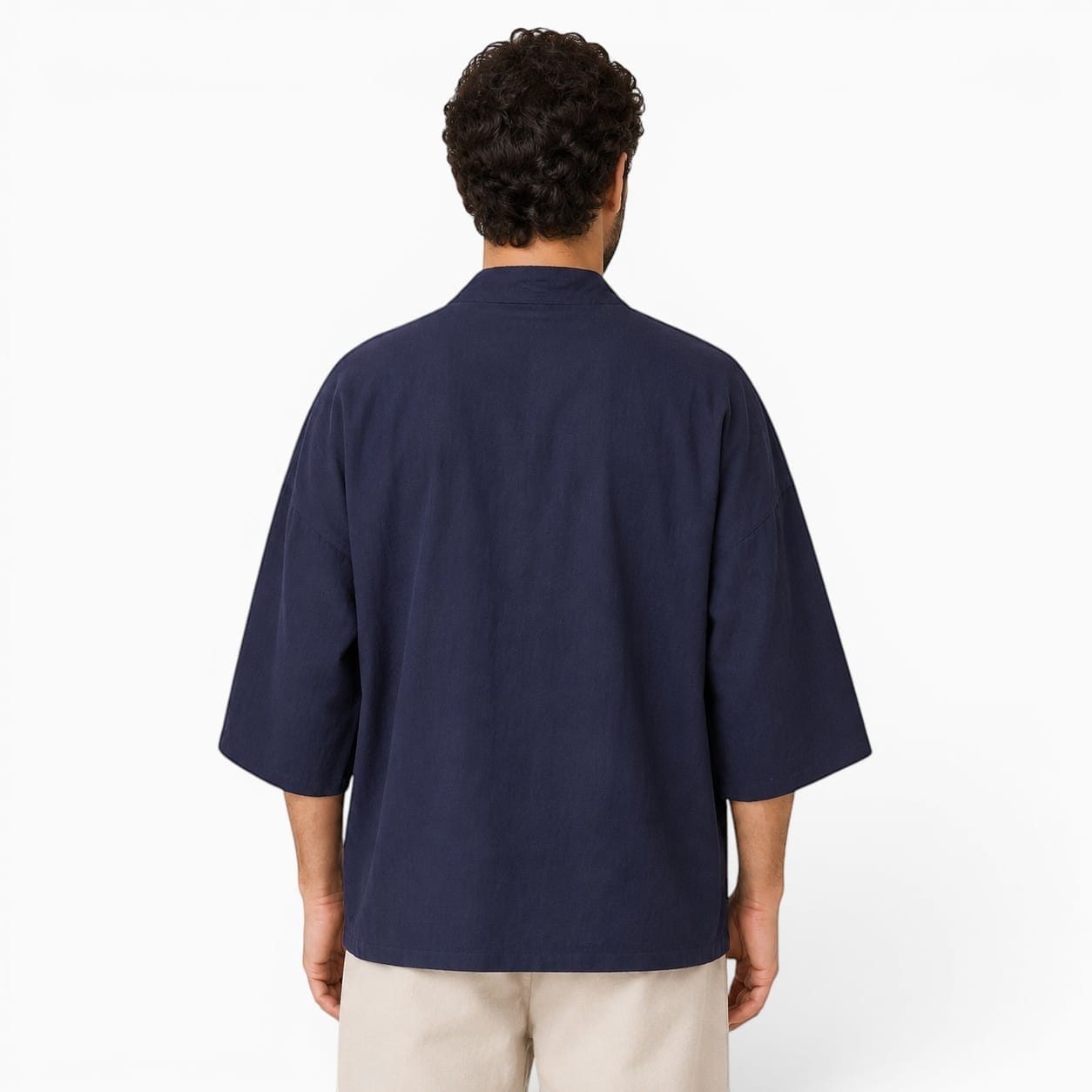 La Boutique Kimono Kimono Broderie Grue Coton Et Lin