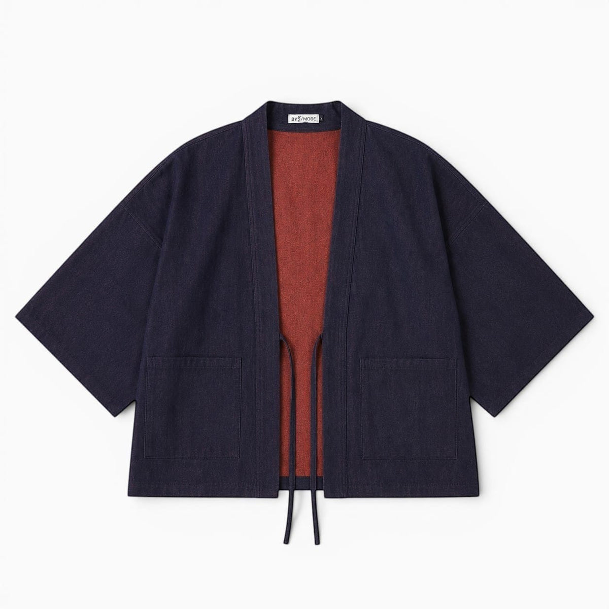 La Boutique Kimono Kimono Coton Bleu Marine Coupe Ample