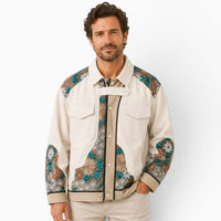 La Boutique Kimono Kimono Coton Homme Brodé Beige