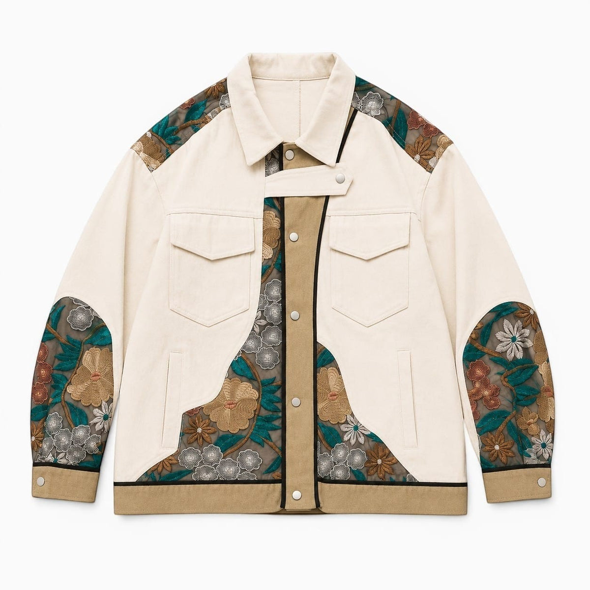 La Boutique Kimono Kimono Coton Homme Brodé Beige