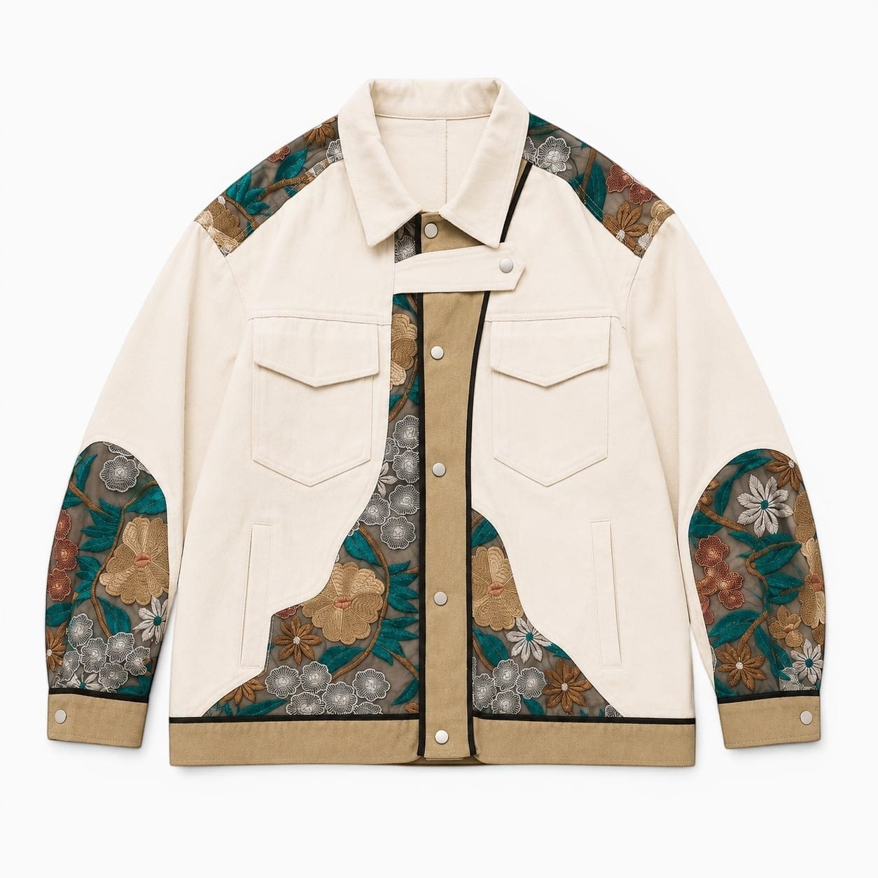 La Boutique Kimono Kimono Coton Homme Brodé Beige