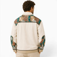 La Boutique Kimono Kimono Coton Homme Brodé Beige