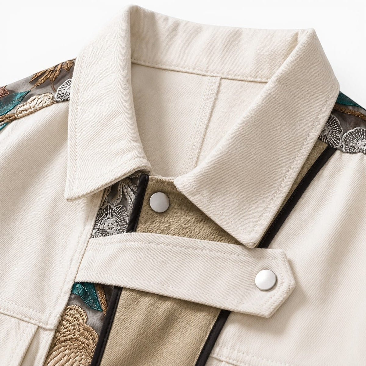 La Boutique Kimono Kimono Coton Homme Brodé Beige