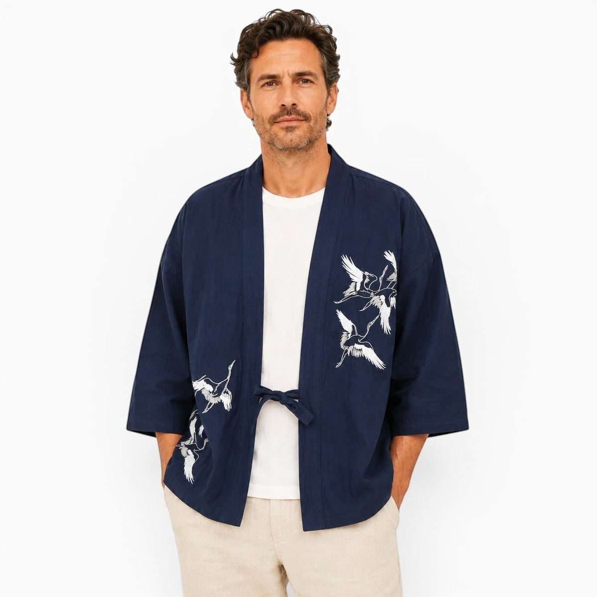 La Boutique Kimono Kimono Coton Japonais Bleu Marine