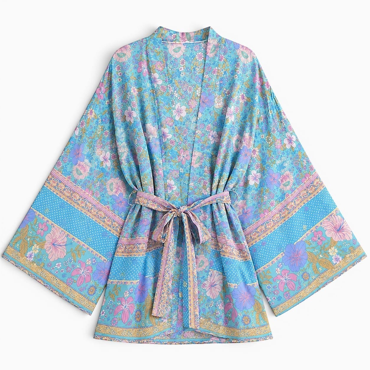 La Boutique Kimono Kimono Court Bleu