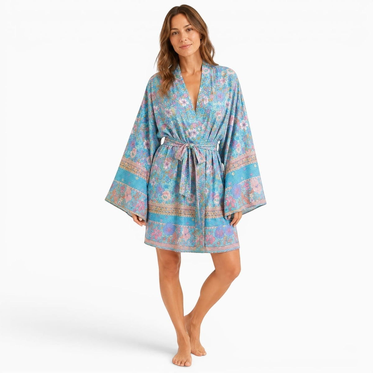 La Boutique Kimono Kimono Court Bleu