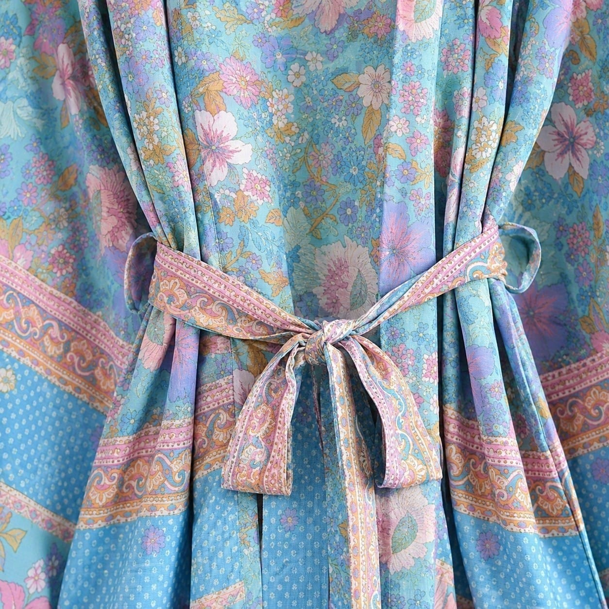 La Boutique Kimono Kimono Court Bleu