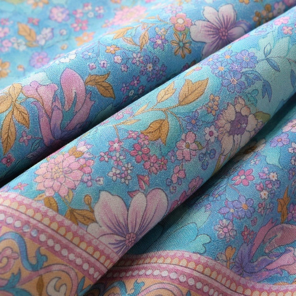 La Boutique Kimono Kimono Court Bleu
