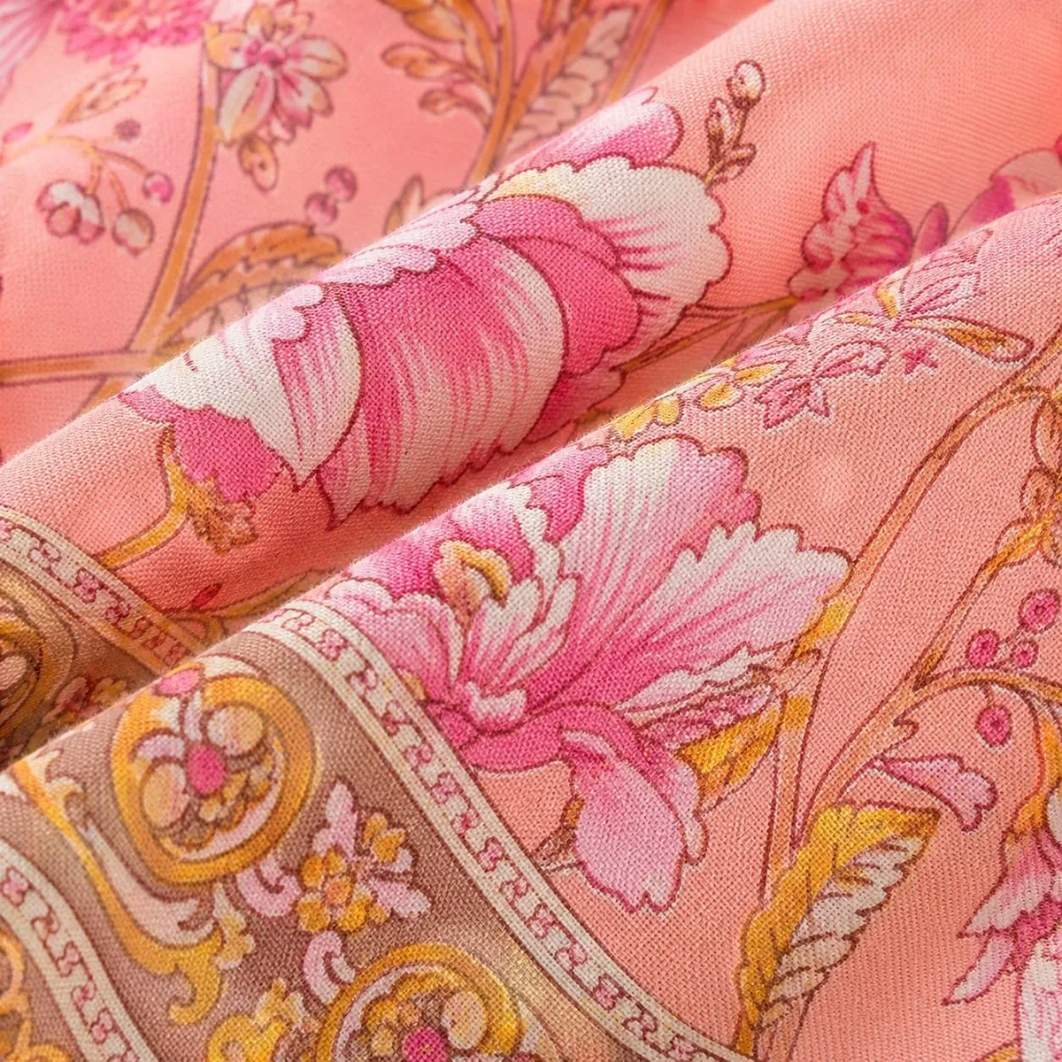 La Boutique Kimono Kimono Court Femme Rose Avec Fleurs