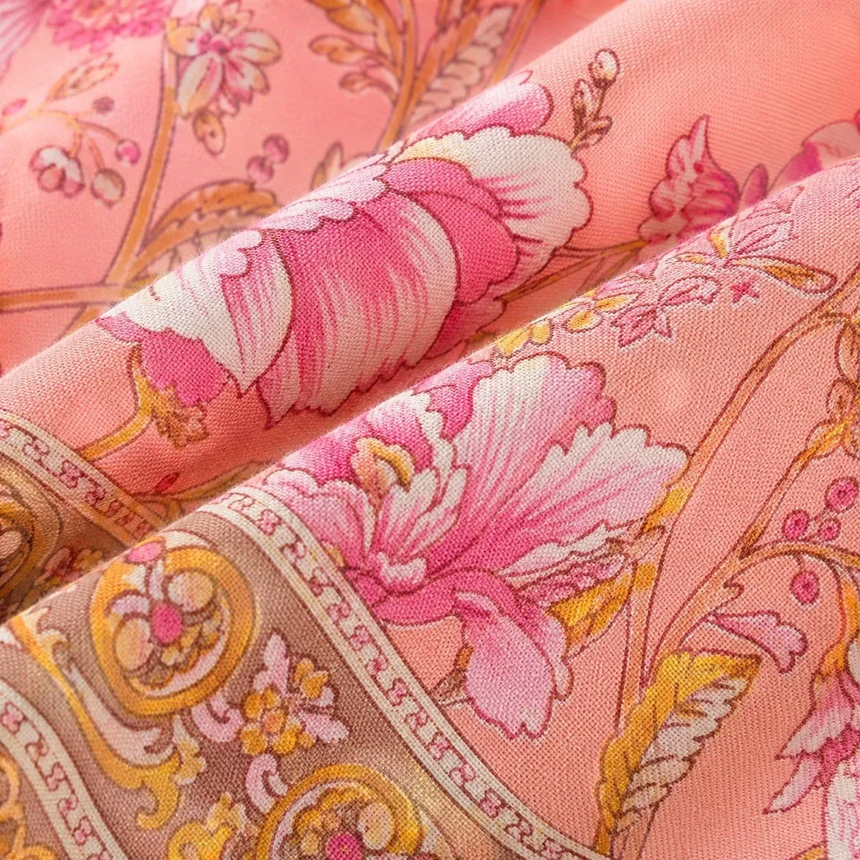 La Boutique Kimono Kimono Court Femme Rose Avec Fleurs