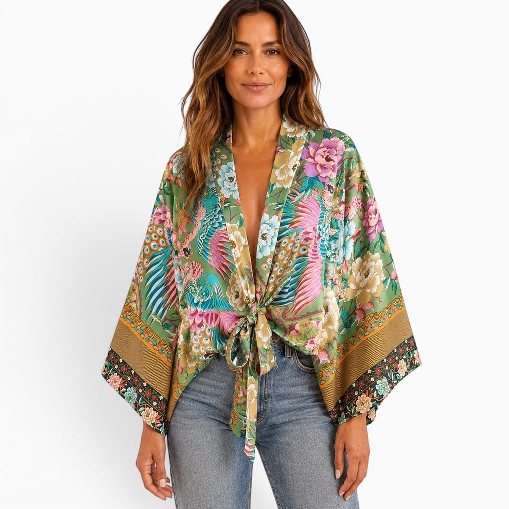 La Boutique Kimono Kimono Court Fleuri