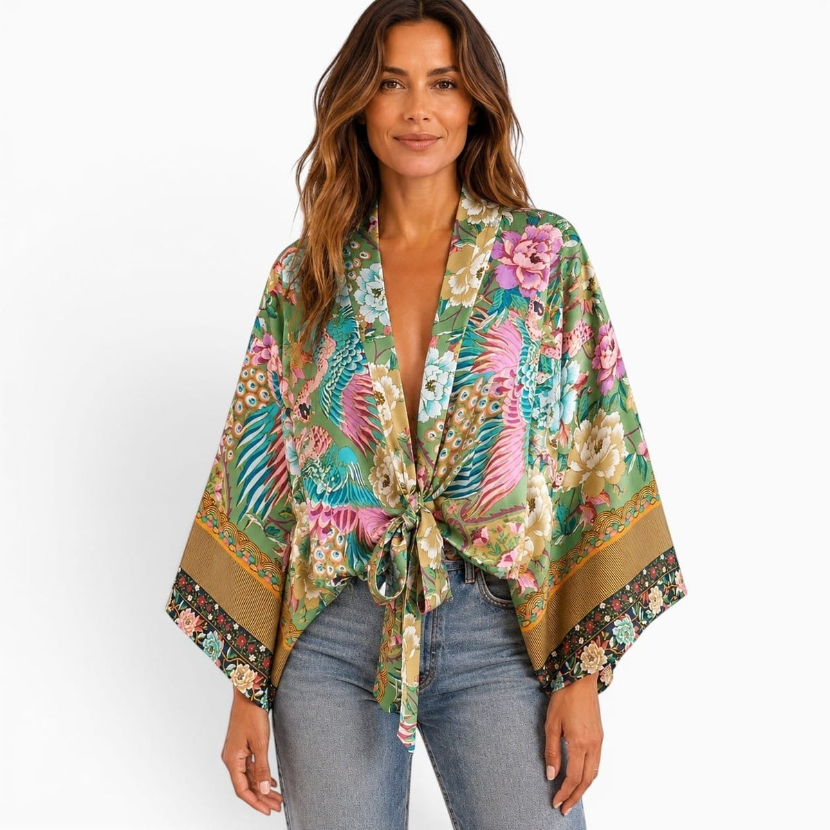 La Boutique Kimono Kimono Court Fleuri