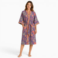 La Boutique Kimono Kimono Croisé Fleuri En Coton
