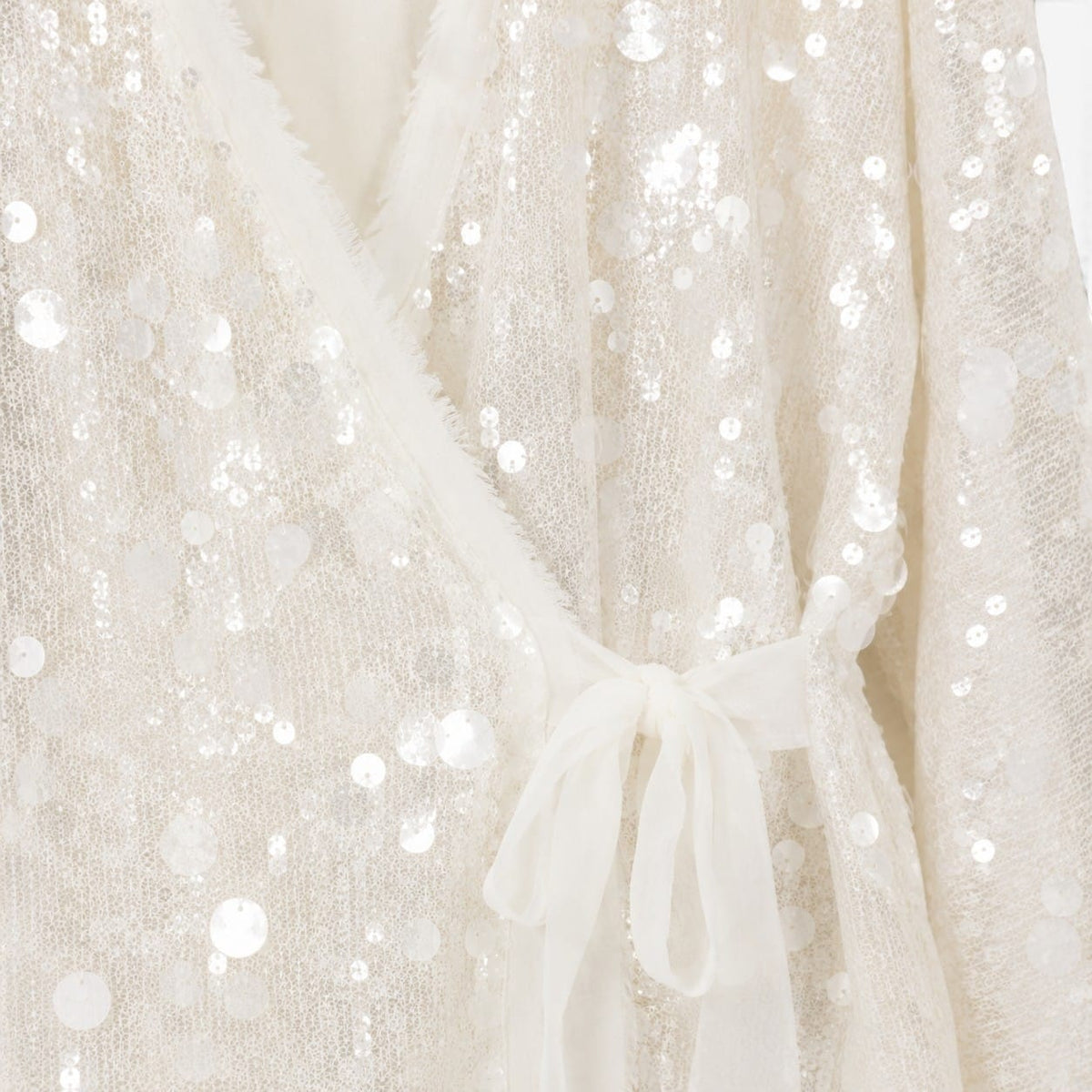 La Boutique Kimono Kimono D'Hiver Blanc À Sequins