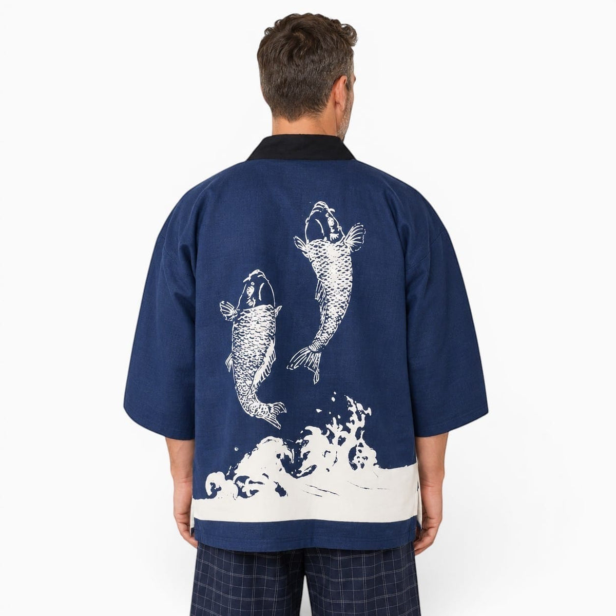 La Boutique Kimono Kimono Dessin Carpe Koï Bleu
