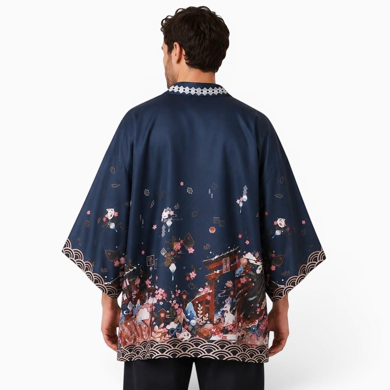 La Boutique Kimono Kimono Dessin Imprimé Japonais Coupe Ample