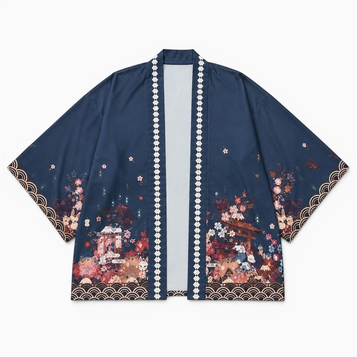 La Boutique Kimono Kimono Dessin Imprimé Japonais Coupe Ample