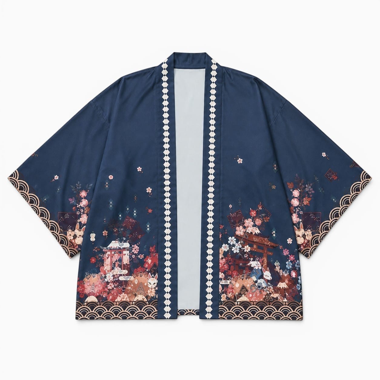 La Boutique Kimono Kimono Dessin Imprimé Japonais Coupe Ample