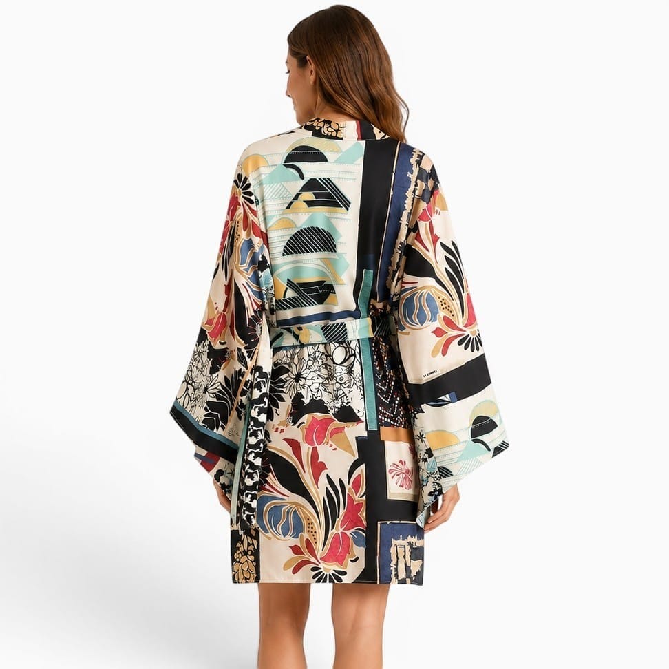 La Boutique Kimono Kimono Dessin Multicolore Imprimé