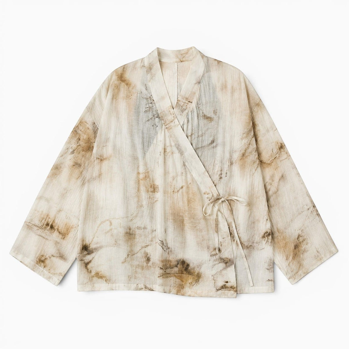 La Boutique Kimono Kimono Élasthanne Beige Style Cache-Cœur