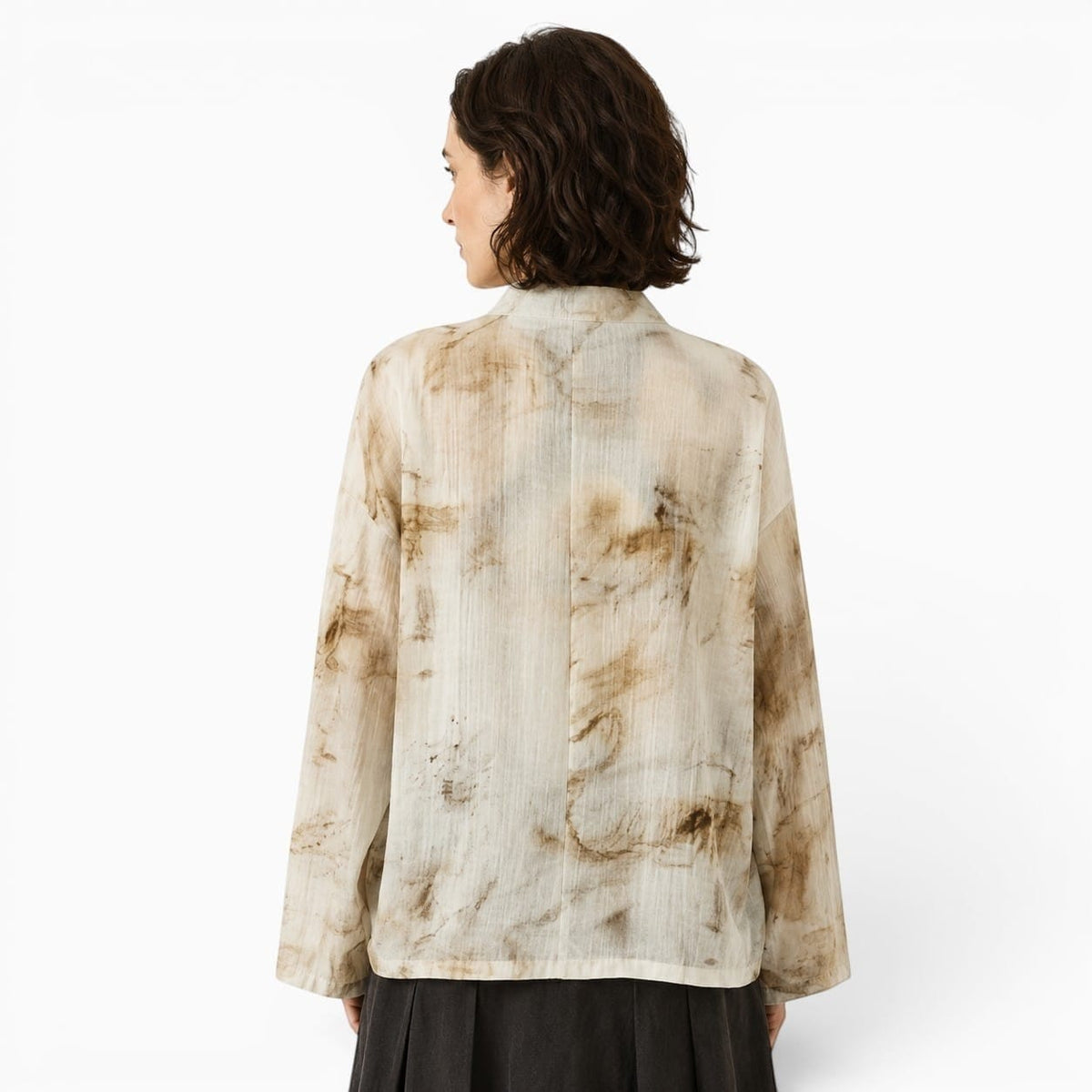 La Boutique Kimono Kimono Élasthanne Beige Style Cache-Cœur
