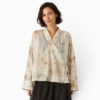 La Boutique Kimono Kimono Élasthanne Beige Style Cache-Cœur