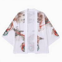 La Boutique Kimono Kimono Élasthanne Blanc Motif Dragon