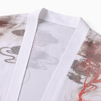 La Boutique Kimono Kimono Élasthanne Blanc Motif Dragon