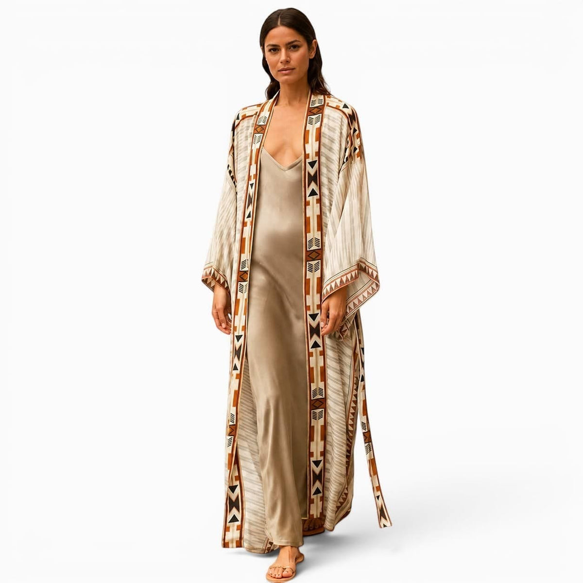 La Boutique Kimono Kimono Élasthanne Long Beige