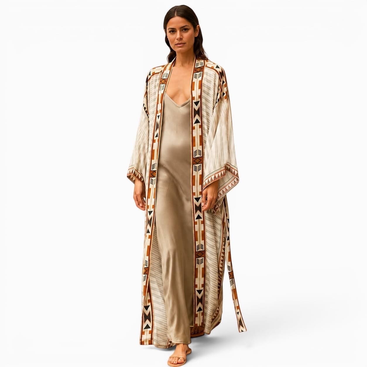 La Boutique Kimono Kimono Élasthanne Long Beige