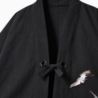 La Boutique Kimono Kimono En Lin Et Coton Broderie Grue