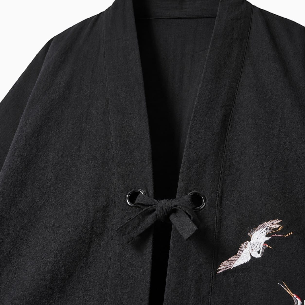 La Boutique Kimono Kimono En Lin Et Coton Broderie Grue